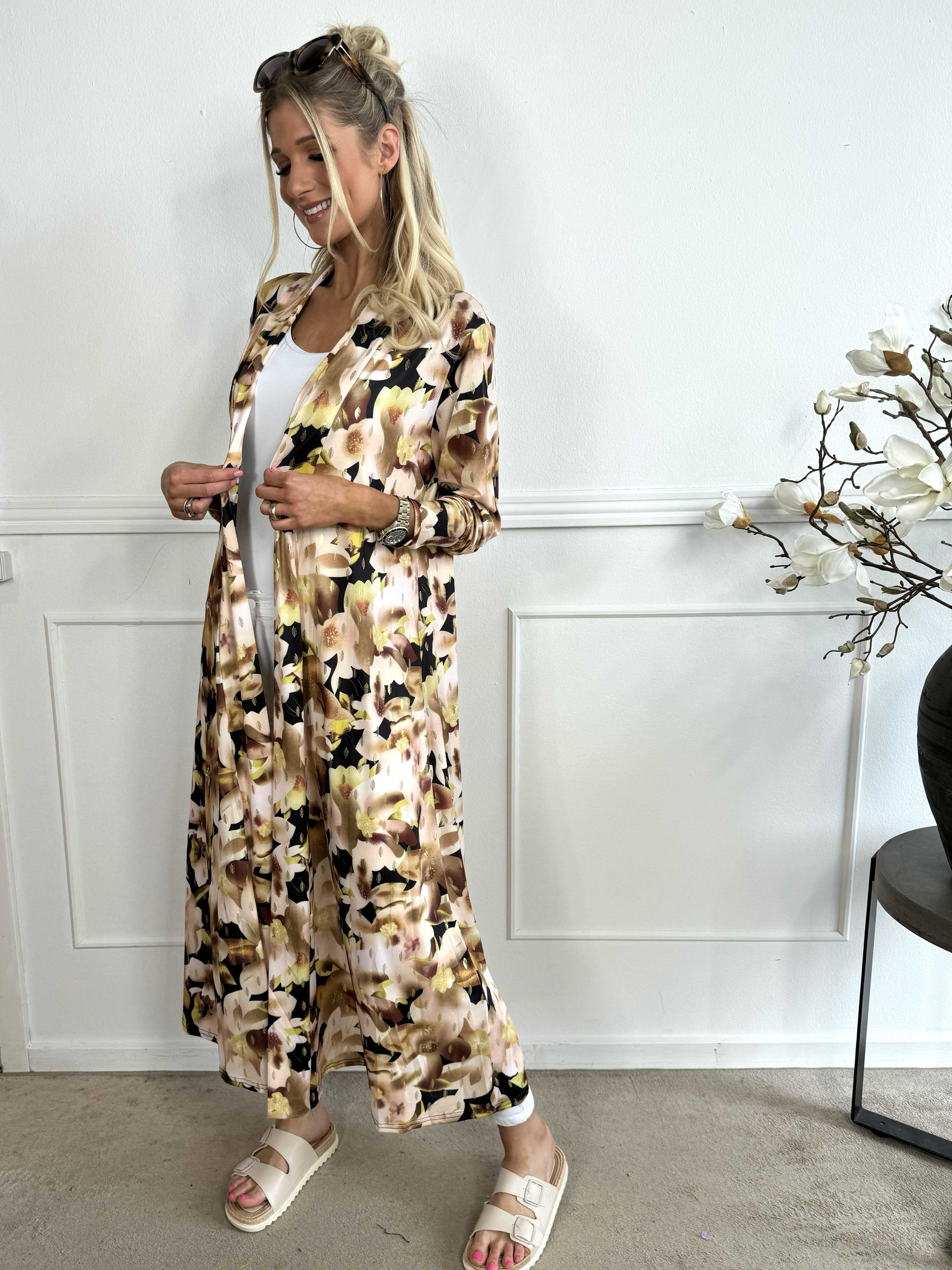 Mikkala Sweet Flower - Elastisk cardigan med print